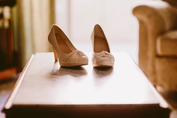 Sapatos Casamento Seu Casamento Isolado Quarto — Fotografia de Stock