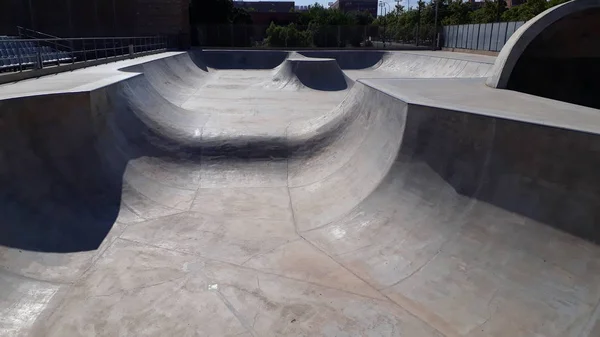 Skate Park Con Tubi Cemento — Foto Stock