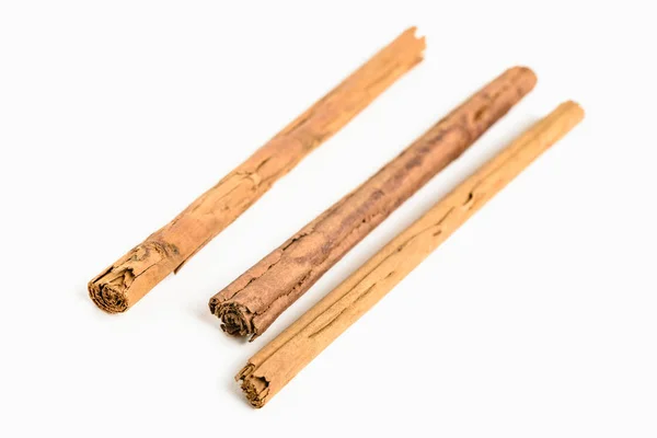 Stack Cinnamon Sticks White Background Space — Stock Photo, Image