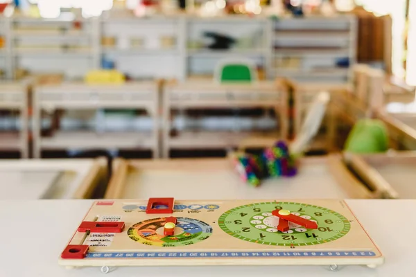 Matériaux Géométrie Mathématiques Dans Une Salle Classe Montessori — Photo