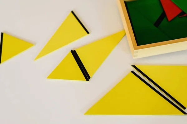 Geometri Och Matematik Material Ett Montessori Klassrum — Stockfoto