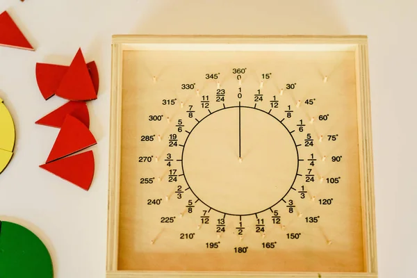 Materiales Geométricos Matemáticos Aula Montessori — Foto de Stock