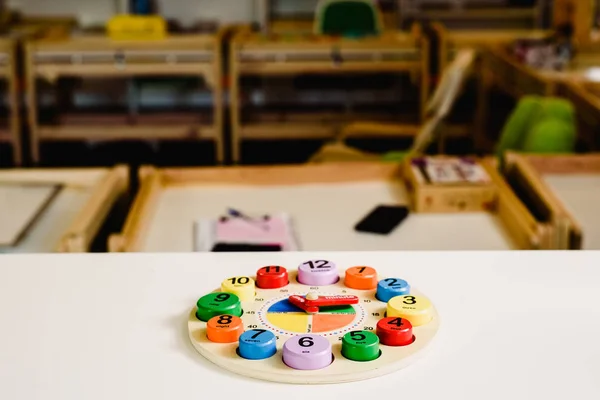 Leksaker Och Material Montessori Ett Klassrum Skola För Barn — Stockfoto