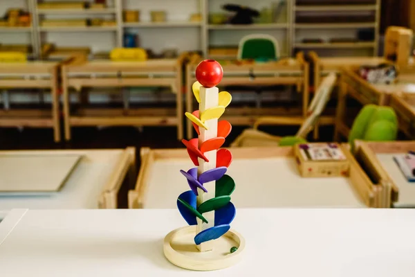 Juguetes Materiales Montessori Aula Una Escuela Para Niños — Foto de Stock