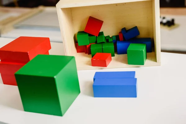 Material Para Sala Aula Sensorial Uma Escola Montessori Isolada Sem — Fotografia de Stock