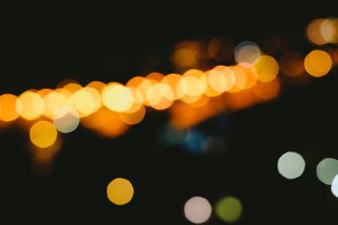 bokeh ışık arka plan bulanık, renkli gece ışık siyah arka plan ile defocused.