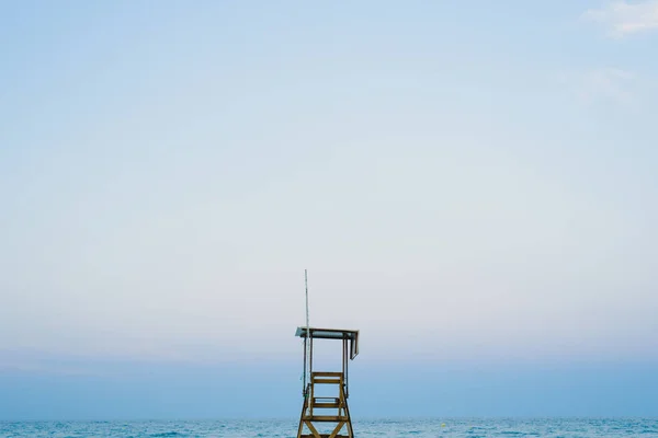 Torre Vigia Salva Vidas Praia Pôr Sol — Fotografia de Stock