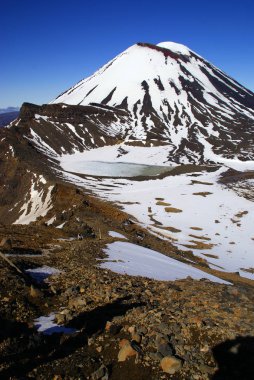 Tongariro karlı yanardağ, Yeni Zelanda.