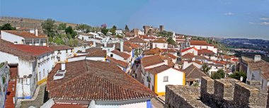 Lisbon, Portekiz - 8 Ağustos 2017: Tipik Lizbon üst mahallelerde bakımsız evlerde.