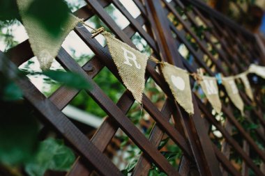 Dekorasyon nesneleri olaylar ve kırsal ve retro tarzı düğün için.