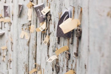 Dekorasyon nesneleri olaylar ve kırsal ve retro tarzı düğün için.