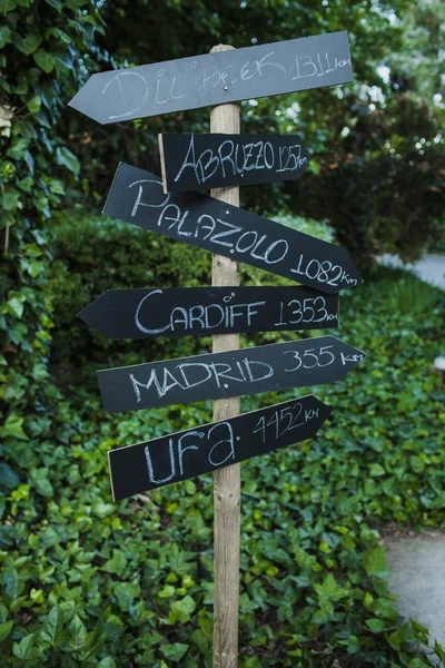Wooden signposts at events and weddings