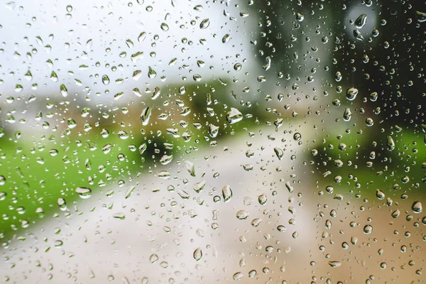 Gotas Lluvia Día Otoño Vaso — Foto de Stock