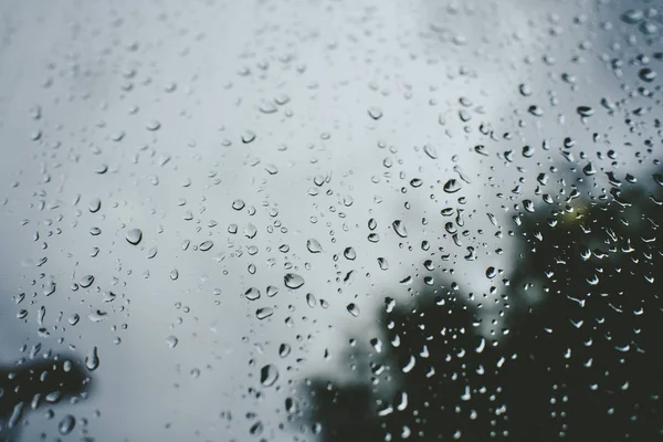 Drops Rain Autumn Day Glass — Stock Photo, Image