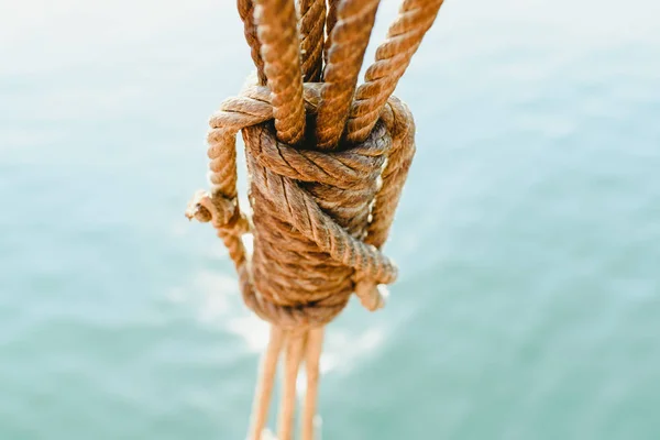 Rigg Und Seile Auf Einem Alten Segelschiff Zum Segeln Sommer — Stockfoto