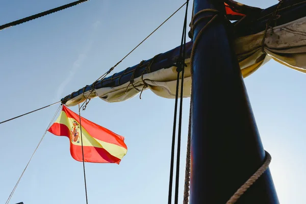 Bandera España Velero Comercial — Foto de Stock