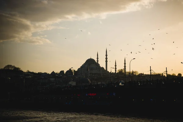 Estambul Turquía Abril 2012 Vista Panorámica Ciudad Estambul Atardecer Destacando — Foto de Stock