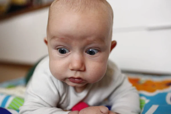 Adorable Baby Playing Biting Her Rattle — Stock Photo, Image