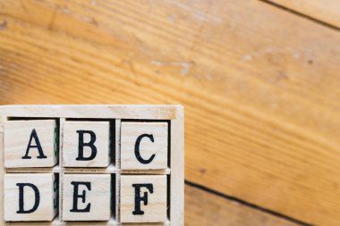 Alfabe harfleri okul ve öğrenme için kümesi