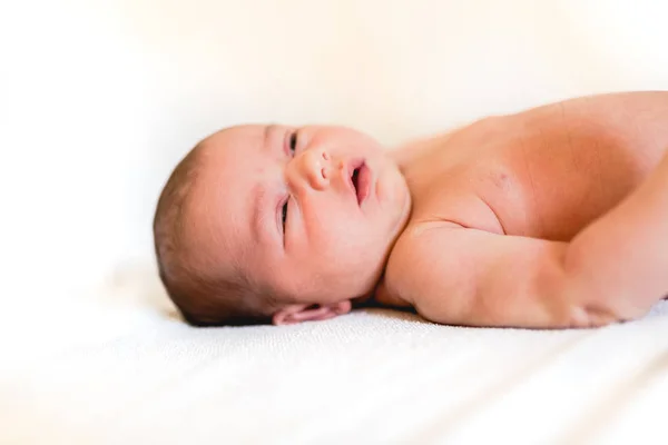 Face Porträtt Nyfödd Baby Lugn Och Avslappnad — Stockfoto