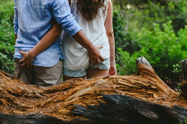 Couple Love Seen Holding Each Other Touching Butt — Stock Photo, Image