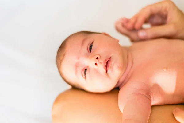 Face Portrait Newborn Baby Calm Relaxed — Stock Photo, Image