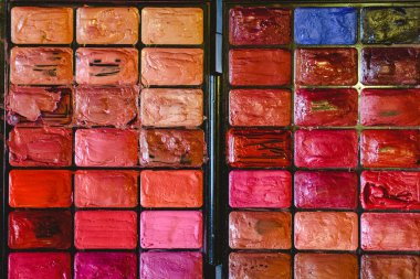 Birden çok renk makyaj paleti.