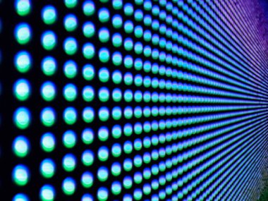 Arka led ekran close-up renkli parlak çevrelerin,.