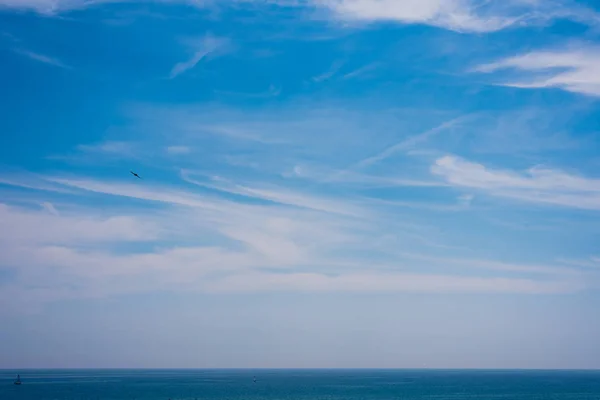 Weergave Van Lucht Zee Met Horizon Een Zomerdag — Stockfoto