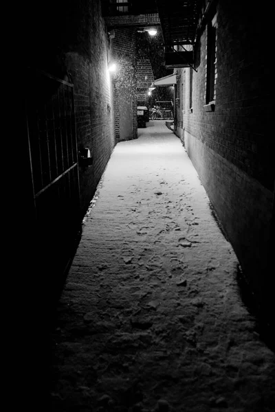 Boston Massachusett Januar 2012 Nacht Des Schneefalls Der Stadt Straßen — Stockfoto