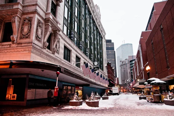 Boston Massachusett Stycznia 2012 Ulic Dróg Miasta Mrożone Lodu Przez — Zdjęcie stockowe