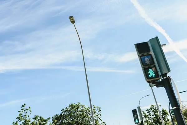 Valencia Spanje November 2018 Inclusive Verkeerslichten Met Vrouwelijke Signalen — Stockfoto