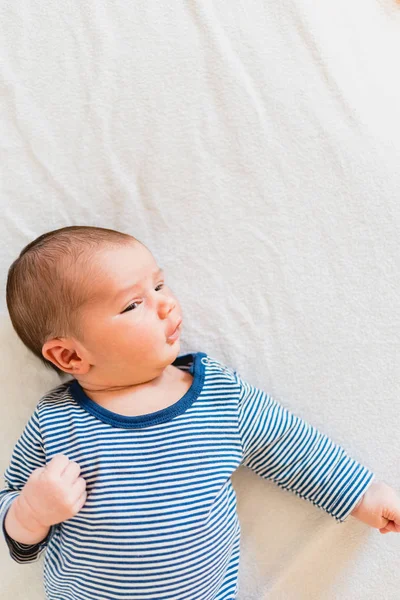 Little Baby Resting Relaxed Lying Thoughtful — Stock Photo, Image