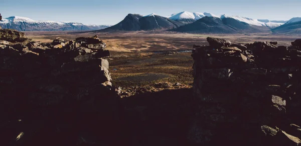 Alta Paisagem Montanhosa Islandesa Escocesa Com Altos Picos Cores Dramáticas — Fotografia de Stock