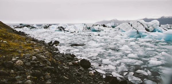 Velké Bloky Ledu Islandského Ledovce — Stock fotografie