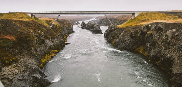 Bridges to cross the rivers that cross the whole island of Iceland during a tour of tourism.