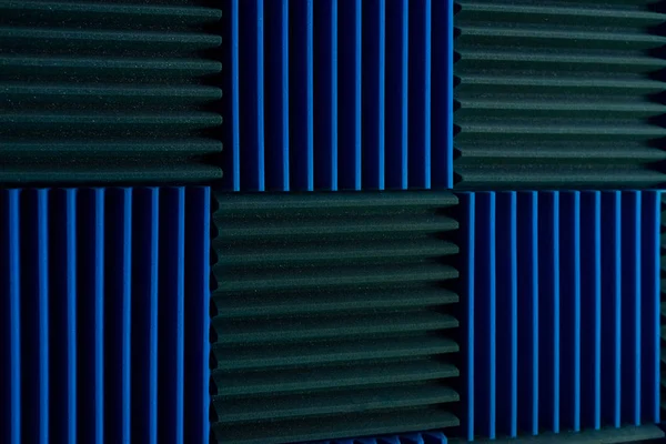 Acoustic insulation panels in a music recording studio.