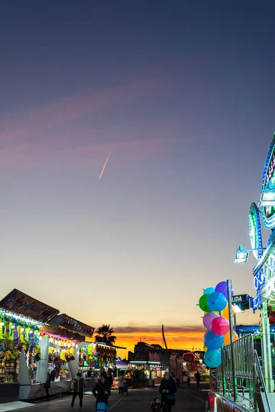 Valencia Spanje December 2018 Kerst Kermis Schemering — Stockfoto