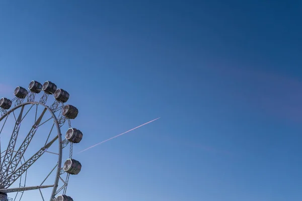 Valencia España Diciembre 2018 Feria Con Gran Noria Atardecer — Foto de Stock