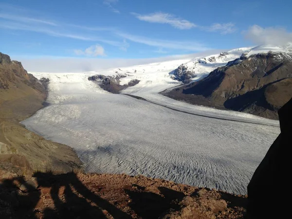 Glaciar Visto Desde Cima Montaña — Foto de Stock