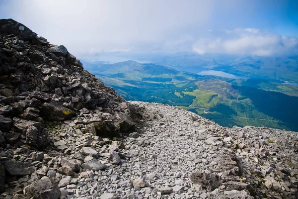 Steiniger Aufstiegsweg Zum Ben Nevis Dem Höchsten Gipfel Des Vereinigten — Stockfoto