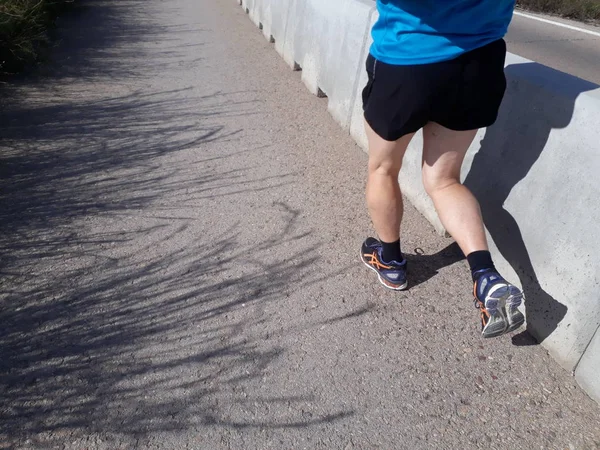 Valencia Spanje November 2018 Volwassen Man Loopt Tijdens Een Marathon — Stockfoto