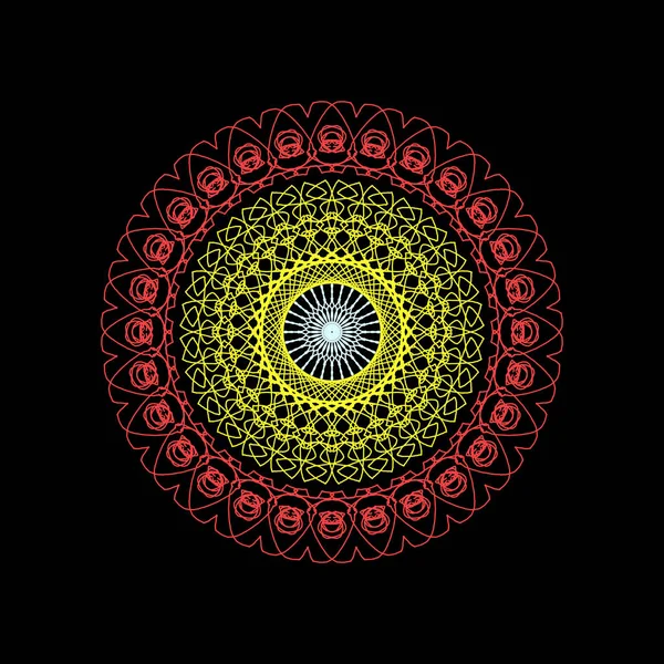 Illustrazione Semplice Rendering Radiale Stile Mandala Astratto Pizzo Circolare — Foto Stock