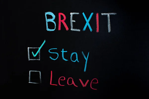 Brexit Concept Choice Staying Leaving Written Blackboard — Stock Photo, Image