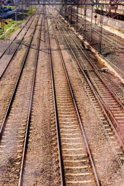 Valencia, İspanya - 12 Ocak 2019: Boş Valencia Kuzey İstasyonu raylar.