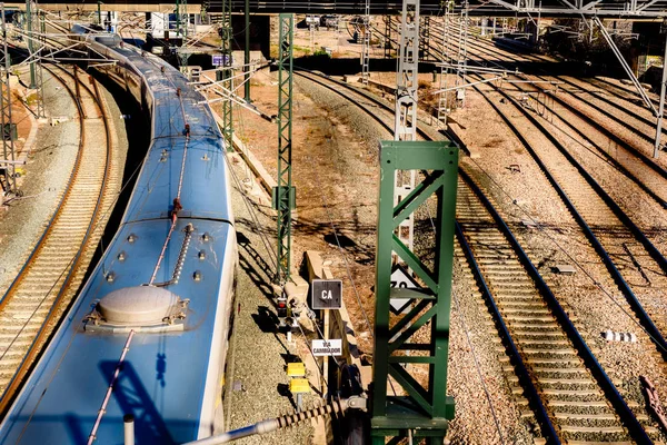 발렌시아 스페인 2019년 12일 열차가 발렌시아 출발하여 트랙에 — 스톡 사진