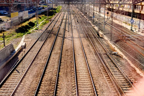 Valencia, İspanya - 12 Ocak 2019: Boş Valencia Kuzey İstasyonu raylar.