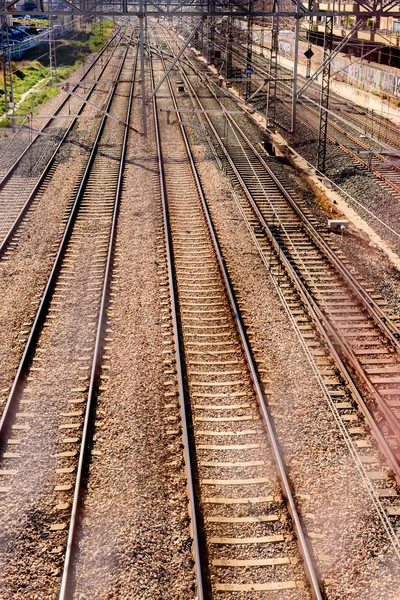 Valencia, İspanya - 12 Ocak 2019: Boş Valencia Kuzey İstasyonu raylar.