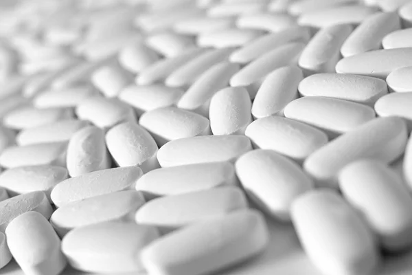 Macro Close Many White Pills Medication Concept — Stock Photo, Image