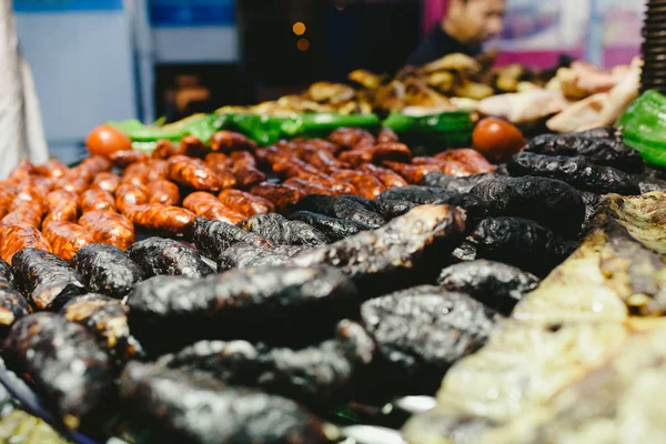 Würstchen Und Blutwurst Vom Grill — Stockfoto